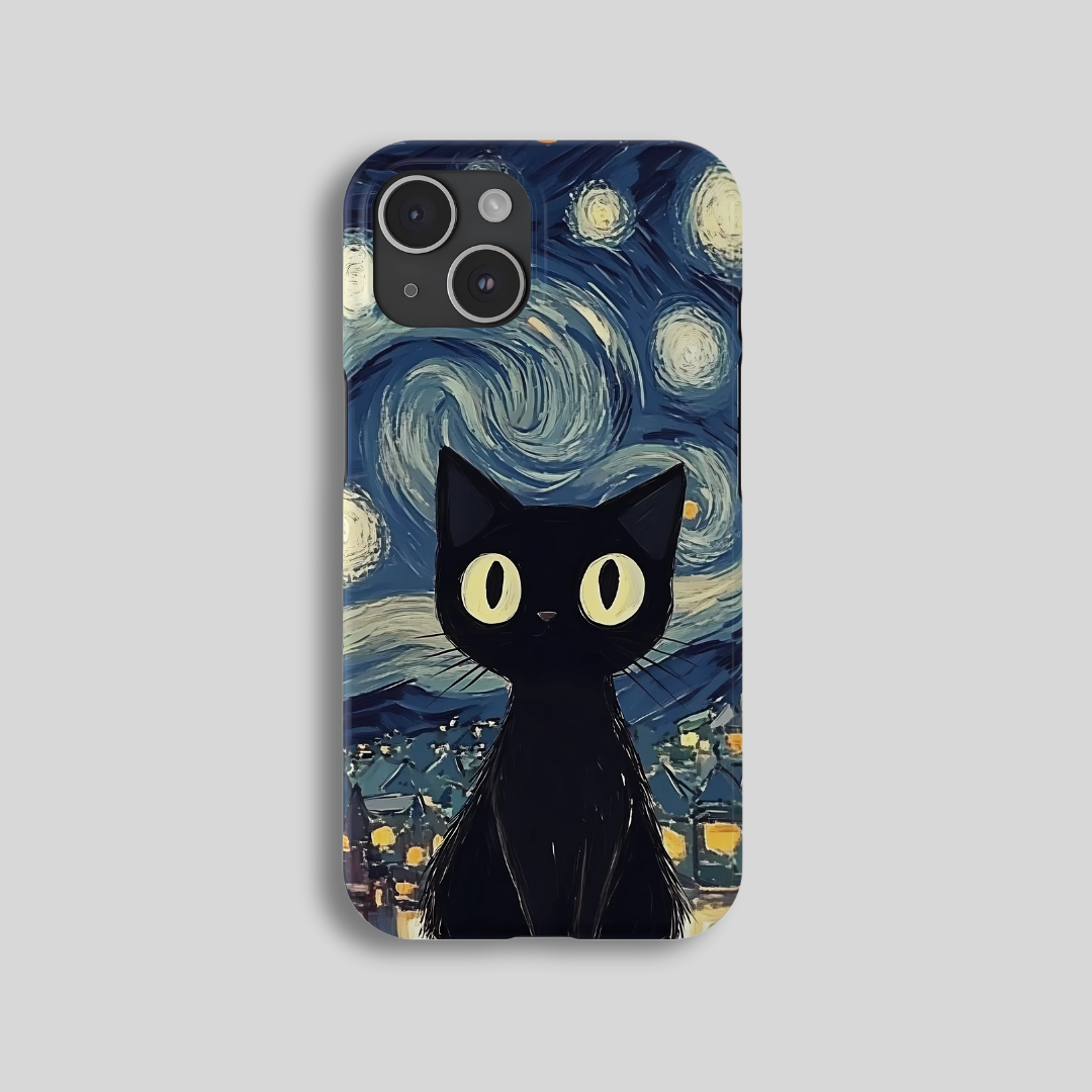 Black Cat Van Gogh Case R039