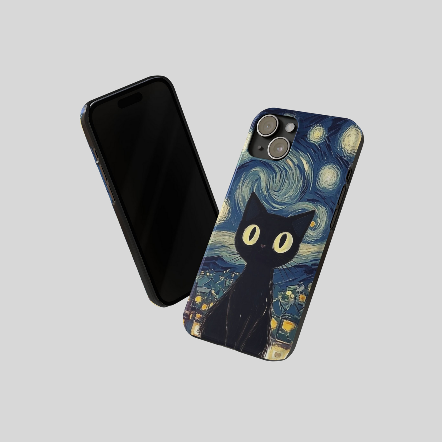 Black Cat Van Gogh Case R039