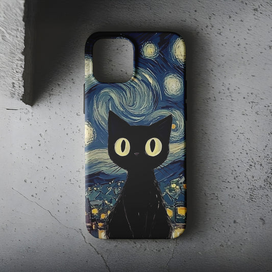 Black Cat Van Gogh Telefon Kılıfı B464