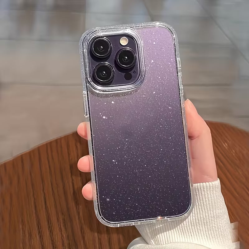 Simli Sararmaz Şeffaf Telefon Kılıfı