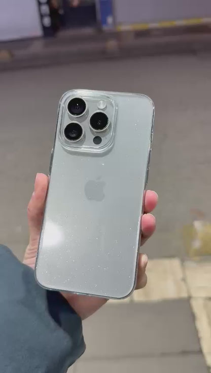 Simli Sararmaz Şeffaf Telefon Kılıfı